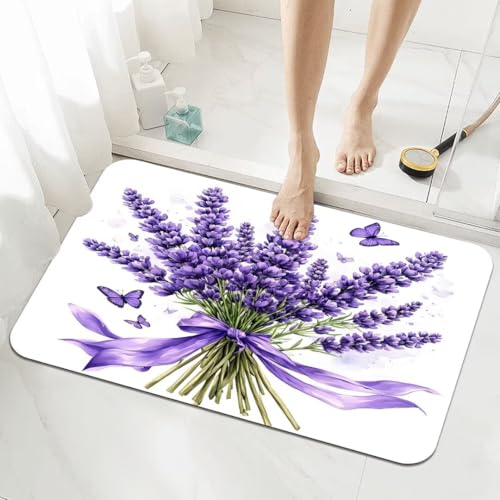 Badezimmerteppich Groß Schnelltrocknend Badteppich 140x200cm Rutschfester Badematte Purple Absorbierender Duschvorleger Waschbar Badvorleger Dünn Bath Bathroom Mat Fußmatten Toilette Badewanne 5-884 Badezimmerteppich Groß Schnelltrocknend Badteppich 140x200cm Rutschfester Badematte Purple Absorbierender Duschvorleger Waschbar Badvorleger Dünn Bath Bathroom Mat Fußmatten Toilette Badewanne 5-884 von Generisch