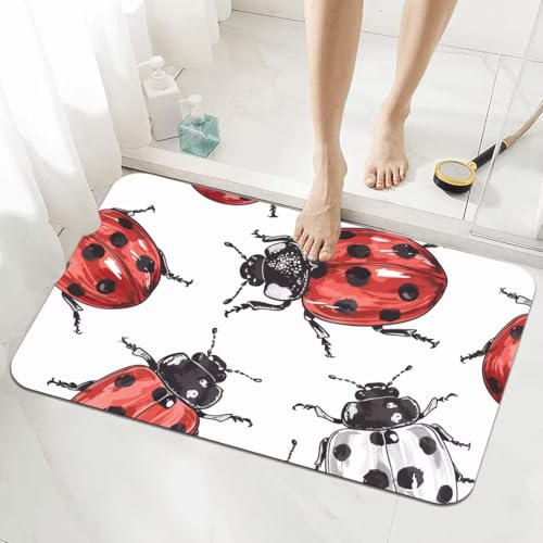 Badezimmerteppich Groß Schnelltrocknend Badteppich 160x230cm Rutschfester Badematte Cartoon Absorbierender Duschvorleger Waschbar Badvorleger Dünn Bath Bathroom Mat Fußmatten Toilette Badewanne 5-174 von Generisch