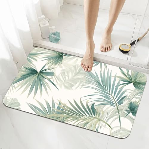 Badezimmerteppich Groß Schnelltrocknend Badteppich 160x230cm Rutschfester Badematte Modern Absorbierender Duschvorleger Waschbar Badvorleger Dünn Bath Bathroom Mat Fußmatten Toilette Badewanne 5-702 von Generisch