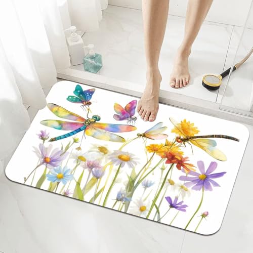 Badezimmerteppich Groß Schnelltrocknend Badteppich 160x230cm Rutschfester Badematte Tier Absorbierender Duschvorleger Waschbar Badvorleger Dünn Bath Bathroom Mat Fußmatten Toilette Badewanne 5-14 von Generisch