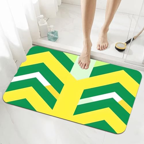 Badezimmerteppich Groß Schnelltrocknend Badteppich 80x120cm Rutschfester Badematte Geometric Absorbierender Duschvorleger Waschbar Badvorleger Dünn Bath Bathroom Mat Fußmatten Toilette Badewanne 5-492 von Generisch