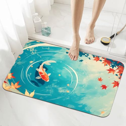 Badezimmerteppich Kleine Schnelltrocknend Badteppich 40x60cm Rutschfester Badematte Spring Absorbierender Duschvorleger Waschbar Badvorleger Dünn Bath Bathroom Mat Fußmatten Toilette Badewanne 5-1016 von Generisch