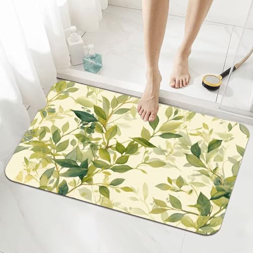 Badezimmerteppich Kleine Schnelltrocknend Badteppich 50x80cm Rutschfester Badematte Modern Absorbierender Duschvorleger Waschbar Badvorleger Dünn Bath Bathroom Mat Fußmatten Toilette Badewanne 5-698 von Generisch