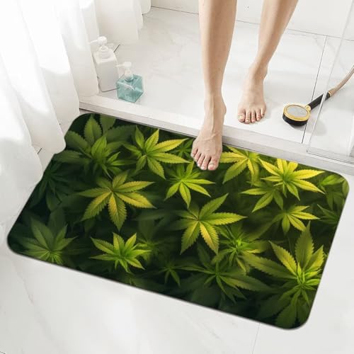 Badezimmerteppich Kleine Schnelltrocknend Badteppich 50x80cm Rutschfester Badematte Spring Absorbierender Duschvorleger Waschbar Badvorleger Dünn Bath Bathroom Mat Fußmatten Toilette Badewanne 5-1018 von Generisch