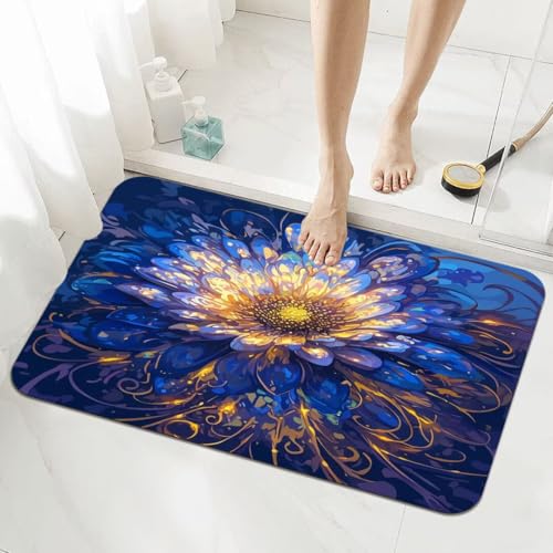 Badezimmerteppich Kleine Schnelltrocknend Badteppich 60x90cm Rutschfester Badematte Colourful Absorbierender Duschvorleger Waschbar Badvorleger Bath Bathroom Mat Fußmatten Toilette Badewanne 5-278 von Generisch