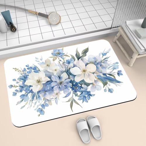 Badezimmerteppich groß Badteppich 100x160cm Badematte Badvorleger Rutschfester Waschbar Badezimmer Teppiche, Badematten Super Absorbierender Bath Mat, Dünn Teppich Schnelltrocknend Fantasy 2-728 von Generisch