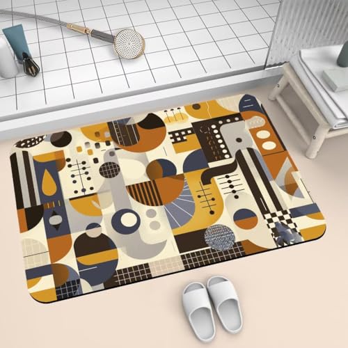 Badezimmerteppich groß Badteppich 100x160cm Badematte Badvorleger Rutschfester Waschbar Badezimmer Teppiche, Badematten Super Absorbierender Bath Mat, Dünn Teppich Schnelltrocknend Taupe 2-479 von Generisch