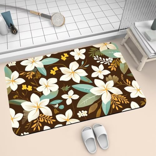 Badezimmerteppich groß Badteppich 120x170cm Badematte Badvorleger Rutschfester Waschbar Badezimmer Teppiche, Badematten Super Absorbierender Bath Mat, Dünn Teppich Schnelltrocknend Brown 2-665 von Generisch