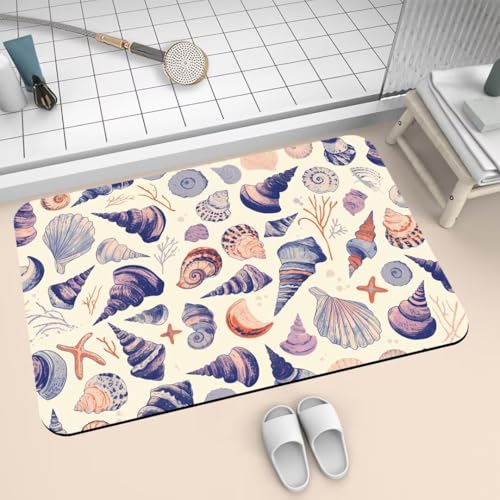 Badezimmerteppich groß Badteppich 120x170cm Badematte Badvorleger Rutschfester Waschbar Badezimmer Teppiche, Badematten Super Absorbierender Bath Mat, Dünn Teppich Schnelltrocknend Shell 2-269 Badezimmerteppich groß Badteppich 120x170cm Badematte Badvorleger Rutschfester Waschbar Badezimmer Teppiche, Badematten Super Absorbierender Bath Mat, Dünn Teppich Schnelltrocknend Shell 2-269 von Generisch