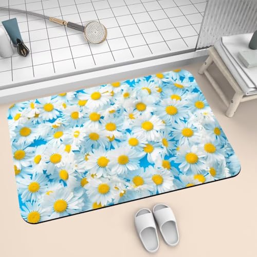 Badezimmerteppich groß Badteppich 120x170cm Badematte Badvorleger Rutschfester Waschbar Badezimmer Teppiche, Badematten Super Absorbierender Bath Mat, Dünn Teppich Schnelltrocknend Spring 2-131 von Generisch