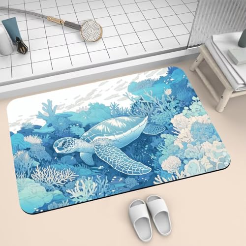 Badezimmerteppich groß Badteppich 160x230cm Badematte Badvorleger Rutschfester Waschbar Badezimmer Teppiche, Badematten Super Absorbierender Bathroom Bath Mat, Dünn Teppich Schnelltrocknend Sea 2-389 Badezimmerteppich groß Badteppich 160x230cm Badematte Badvorleger Rutschfester Waschbar Badezimmer Teppiche, Badematten Super Absorbierender Bathroom Bath Mat, Dünn Teppich Schnelltrocknend Sea 2-389 von Generisch