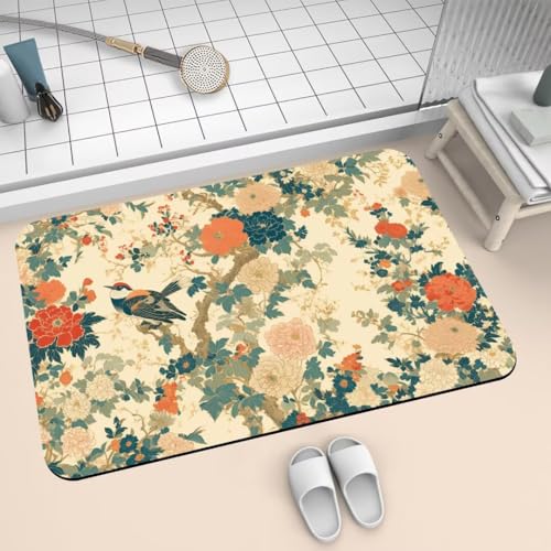 Badezimmerteppich groß Badteppich 70x120cm Badematte Badvorleger Rutschfester Waschbar Badezimmer Teppiche, Badematten Super Absorbierender Bathroom Bath Mat, Dünn Teppich Schnelltrocknend Bird 2-596 Badezimmerteppich groß Badteppich 70x120cm Badematte Badvorleger Rutschfester Waschbar Badezimmer Teppiche, Badematten Super Absorbierender Bathroom Bath Mat, Dünn Teppich Schnelltrocknend Bird 2-596 von Generisch