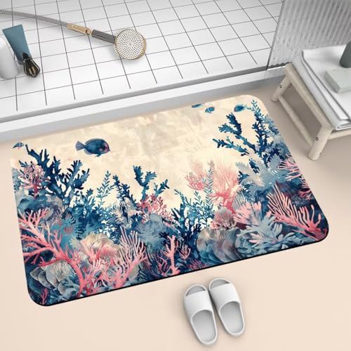 Badezimmerteppich groß Badteppich 70x120cm Badematte Badvorleger Rutschfester Waschbar Badezimmer Teppiche, Badematten Super Absorbierender Bathroom Bath Mat, Dünn Teppich Schnelltrocknend Fish 2-755 Badezimmerteppich groß Badteppich 70x120cm Badematte Badvorleger Rutschfester Waschbar Badezimmer Teppiche, Badematten Super Absorbierender Bathroom Bath Mat, Dünn Teppich Schnelltrocknend Fish 2-755 von Generisch