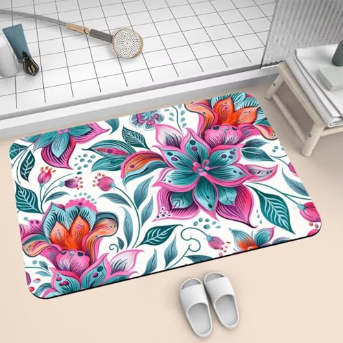 Badezimmerteppich groß Badteppich 80x140cm Badematte Badvorleger Rutschfester Waschbar Badezimmer Teppiche, Badematten Super Absorbierender Bath Mat, Dünn Teppich Schnelltrocknend Design 2-671 Badezimmerteppich groß Badteppich 80x140cm Badematte Badvorleger Rutschfester Waschbar Badezimmer Teppiche, Badematten Super Absorbierender Bath Mat, Dünn Teppich Schnelltrocknend Design 2-671 von Generisch