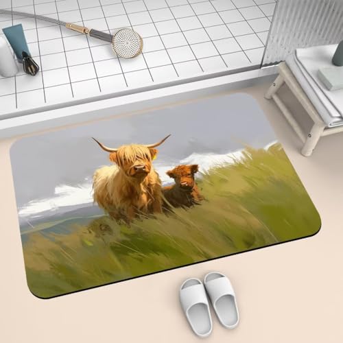 Badezimmerteppich groß Badteppich 80x140cm Badematte Badvorleger Rutschfester Waschbar Badezimmer Teppiche, Badematten Super Absorbierender Bathroom Bath Mat, Dünn Teppich Schnelltrocknend Cow 2-674 Badezimmerteppich groß Badteppich 80x140cm Badematte Badvorleger Rutschfester Waschbar Badezimmer Teppiche, Badematten Super Absorbierender Bathroom Bath Mat, Dünn Teppich Schnelltrocknend Cow 2-674 von Generisch