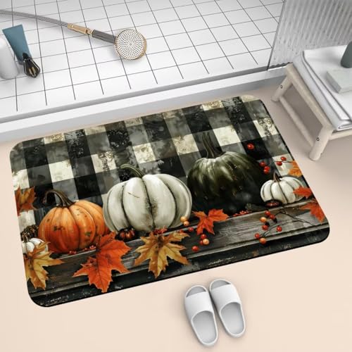 Badezimmerteppich groß Badteppich 90x150cm Badematte Badvorleger Rutschfester Waschbar Badezimmer Teppiche, Badematten Super Absorbierender Bath Mat, Dünn Teppich Schnelltrocknend Pumpkin 2-443 Badezimmerteppich groß Badteppich 90x150cm Badematte Badvorleger Rutschfester Waschbar Badezimmer Teppiche, Badematten Super Absorbierender Bath Mat, Dünn Teppich Schnelltrocknend Pumpkin 2-443 von Generisch