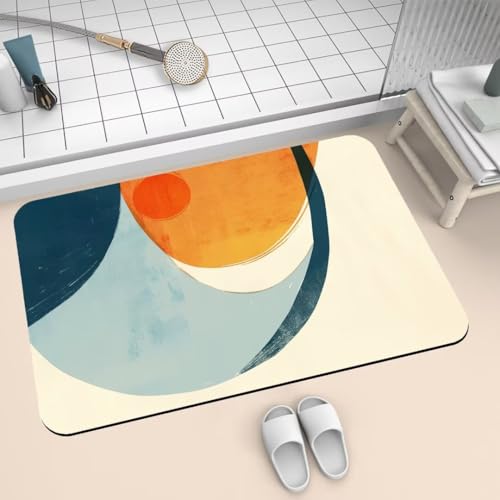 Badezimmerteppich groß Badteppich 90x150cm Badematte Badvorleger Rutschfester Waschbar Badezimmer Teppiche, Badematten Super Absorbierender Bathroom Bath Mat, Dünn Teppich Schnelltrocknend Art 2-602 von Generisch
