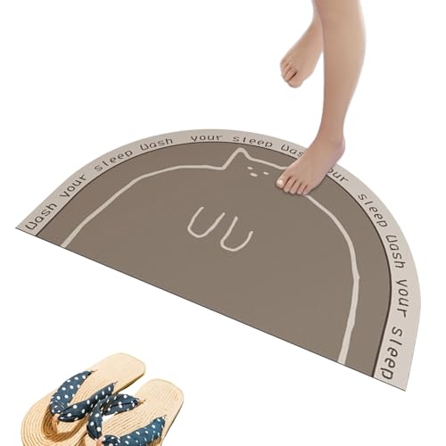 Badezimmerteppiche – Badezimmer-Bodenmatte, rutschfest, saugfähig, Badewannen-Fußmatte, Bodenteppich, Cartoon-Katzen-Design für Eingangsbereich, Schlafzimmer, Eingangsbereich von Generisch