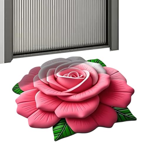 Badezimmerteppiche - Blumen Design Badezimmerteppich,Weiche Saugfähige Teppiche Als Für Küche Waschtisch Wanne Flur Wohnbereich von Generisch
