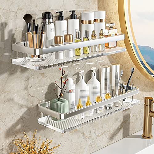 Badregal ohne Bohren – Schwebender Duschablage, transparentes Acryl, Wandregale mit Handtuchhalter, multifunktionale Küchenaufbewahrung, Gold, 40 cm, 2 Schichten Badregal ohne Bohren – Schwebender Duschablage, transparentes Acryl, Wandregale mit Handtuchhalter, multifunktionale Küchenaufbewahrung, Gold, 40 cm, 2 Schichten von Generisch