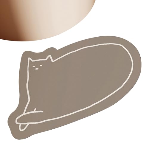 Badteppiche, Boden-Duschmatte, Cartoon-Katzen-Design, Fußmatte, halbrunder Bodenteppich für Badewanne, Küche, Wohnzimmer, Schlafzimmer, Eingang von Generisch