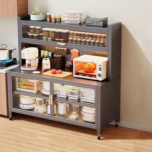 Bäckerregal mit Stauraum Küche Speisekammer mit Acryltüren Multifunktionsschrank für Mikrowellen Kaffeemaschinen & Kochgeschirr - Platzsparend für Zuhause Bäckerregal mit Stauraum Küche Speisekammer mit Acryltüren Multifunktionsschrank für Mikrowellen Kaffeemaschinen & Kochgeschirr - Platzsparend für Zuhause von Generisch