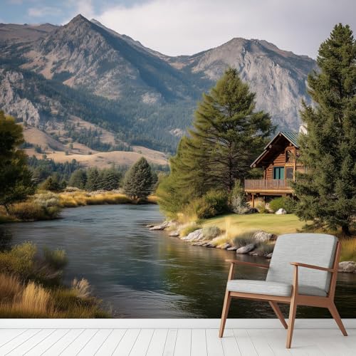 Bäume Berg Berghütte Strom Tapete Selbstklebende Fototapete Wald Natur Landschaft Tapeten Pflanze Wandtapete Vinyl Wasserdicht Wandaufkleber für Wohnzimmer Schlafzimmer Küchen 400x280 cm Bäume Berg Berghütte Strom Tapete Selbstklebende Fototapete Wald Natur Landschaft Tapeten Pflanze Wandtapete Vinyl Wasserdicht Wandaufkleber für Wohnzimmer Schlafzimmer Küchen 400x280 cm von Generisch