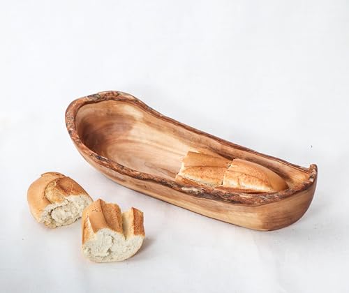 Baguette Schale, Brot Schale, Servierschale, Dekoschale, Holz Schale, aus hochwertigem Olivenholz, 100% Handarbeit von Generisch