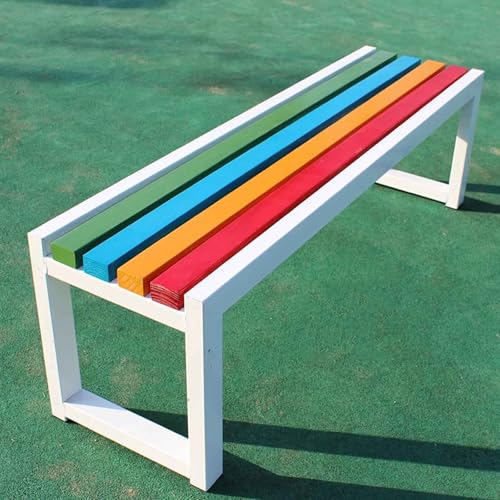 Balkon Bank 80cm Breit Gartenbank Sitzbank Wetterfest 2-4 Sitzer Parkbank Metallrahmen Ohne Lehne Für Garten Terrasse Balkon Drinnen Und Draußen(Weiß,100x40x45cm) von Generisch