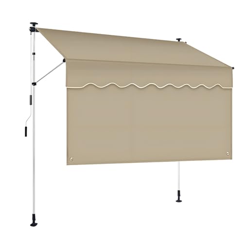 Balkon Sonnenschutz mit Sichtschutz ohne Bohren UV-Beständig und Wasserabweisend Einfach zu installieren Klemmmarkise mit Handkurbel für Terrasse Garten und Außenbereich Balkon Sonnenschutz mit Sichtschutz ohne Bohren UV-Beständig und Wasserabweisend Einfach zu installieren Klemmmarkise mit Handkurbel für Terrasse Garten und Außenbereich von Generisch