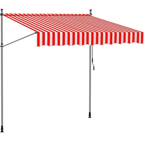Balkonmarkise Verstellbar Ausziehbar Manuell Teleskop Sonnenschutzdach mit UV- und Regenbeständigkeit, Einfaches Klemmsystem, Ohne Bohren von Generisch