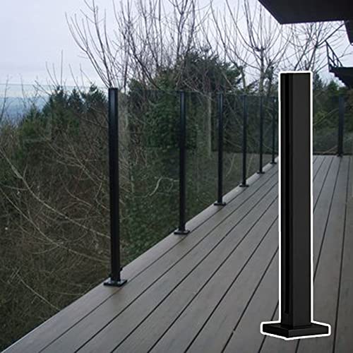 Balustrade Pfosten Schwarz Glas Geländer Pfosten für Außen Beton oder Holzboden Glasgeländer Sicherheit Quadratisch Balkon Zaun Stange Handlauf Balustrade Pfosten Schwarz Glas Geländer Pfosten für Außen Beton oder Holzboden Glasgeländer Sicherheit Quadratisch Balkon Zaun Stange Handlauf von Generisch