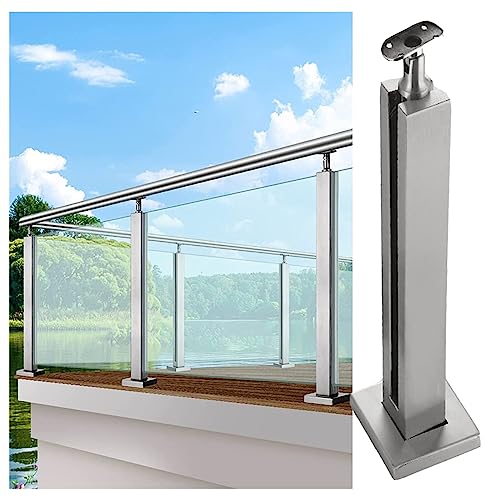Balustraden-Set aus Edelstahl und Glas für Terrassen und Pools – quadratisches/rundes IL-System für 135 cm Balkon-Sicherheitsgeländer und elegantes Design von Generisch