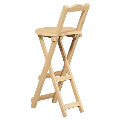Bambus-Klapphocker 18/25/30 Zoll Küchenthekenhöhe Barhocker mit Rückenlehne & Fußstütze Tragbarer Hochstuhl für Frühstück Platzsparender Klappstuhl von Generisch