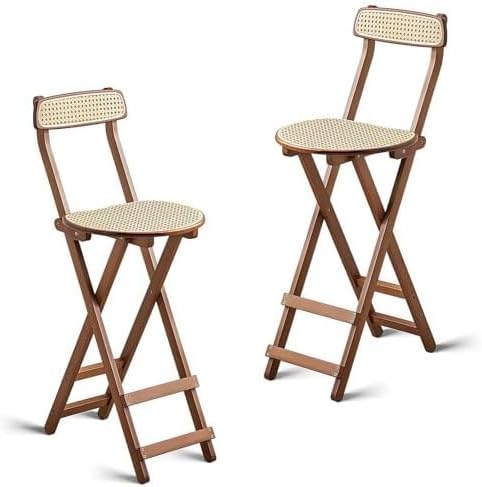 Bambus-Klappstuhl mit Rückenlehne, Rattan-Esszimmerstuhl, platzsparender tragbarer Barhocker, 100 kg Kapazität für Küchenmöbel Bambus-Klappstuhl mit Rückenlehne, Rattan-Esszimmerstuhl, platzsparender tragbarer Barhocker, 100 kg Kapazität für Küchenmöbel von Generisch