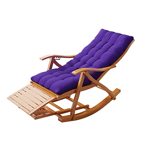 Bambus-Schaukelstuhl mit verstellbarer Rückenlehne und abnehmbarer Matte für Outdoor-Freizeit und Gartenkomfort von Generisch