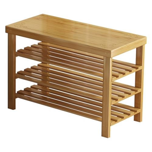 Bambus-Schuhregal, 4/5 Etagen, Schuhregal, HeyDutyAufbewahrung, für Eingangsbereich und Wohnzimmer, hält 200 kg, stilvolle Korridorlösung, natürliches Holz-Finish Bambus-Schuhregal, 4/5 Etagen, Schuhregal, HeyDutyAufbewahrung, für Eingangsbereich und Wohnzimmer, hält 200 kg, stilvolle Korridorlösung, natürliches Holz-Finish von Generisch