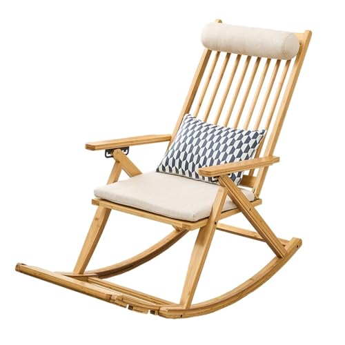 Bambus-Veranda-Schaukelstuhl, Schwingstuhl Lesesessel, Bequeme Beistellsessel, Schlafsesselfür Balkon, Büro, Garten und Veranda Bambus-Veranda-Schaukelstuhl, Schwingstuhl Lesesessel, Bequeme Beistellsessel, Schlafsesselfür Balkon, Büro, Garten und Veranda von Generisch