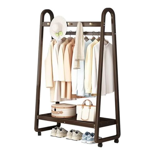Bambusgarderobe mit Rollen, 2-stöckiger Schuhaufbewahrungsschrank, 3-5 Haken für Eingangsbereich und Schlafzimmer, stilvolles und platzsparendes Design Bambusgarderobe mit Rollen, 2-stöckiger Schuhaufbewahrungsschrank, 3-5 Haken für Eingangsbereich und Schlafzimmer, stilvolles und platzsparendes Design von Generisch