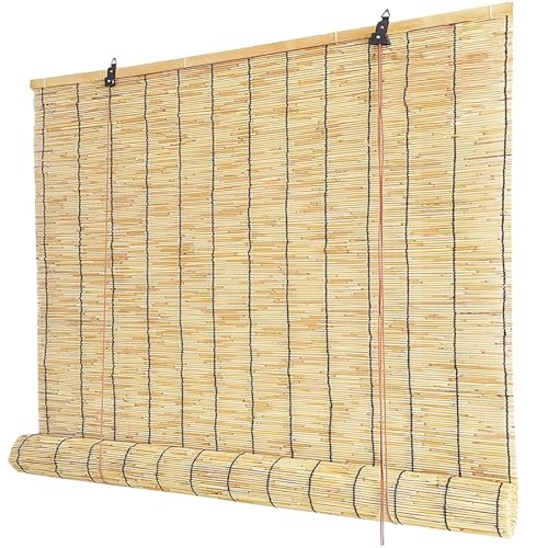 Bambusvorhang - Schilfrohrrollos, geeignet für Fenster und Terrassen, natürliche schwarze Linien, einfach zu installieren, Sonnenschutz und Belüftung im Freien, Bambusvorhang - Schilfrohrrollos, geeignet für Fenster und Terrassen, natürliche schwarze Linien, einfach zu installieren, Sonnenschutz und Belüftung im Freien, von Generisch