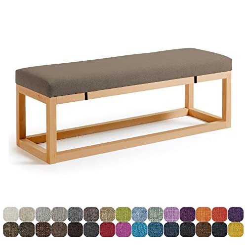 Bankkissen für den Innenbereich, 80 x 30 x 5 cm, elastische Bänder, Erkerfenster-Sitzkissen für Schaukelstühle und Möbel, Farbe #17 Hanfbraun von Generisch