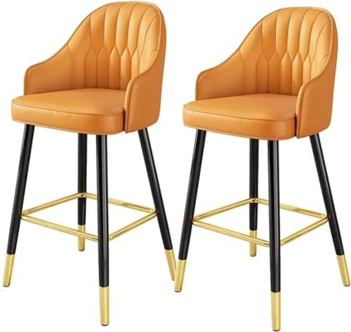 Barhocker, 2er-Set, PU-Leder, gepolsterte Küchen-Barstühle mit Fußhocker, perfekt für Zuhause, Küchentheke, Sitzhöhe 75 cm Barhocker, 2er-Set, PU-Leder, gepolsterte Küchen-Barstühle mit Fußhocker, perfekt für Zuhause, Küchentheke, Sitzhöhe 75 cm von Generisch