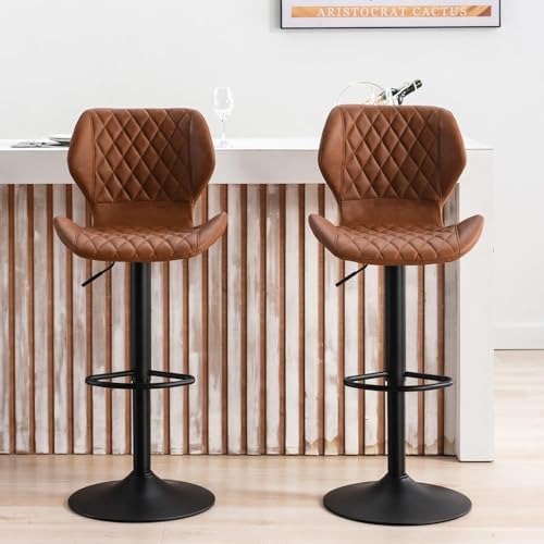 Barhocker, 2er-Set, drehbare Beine, moderne Barhocker für Kücheninseln (Größe: 2 Stück, Farbe: Braun) von Generisch