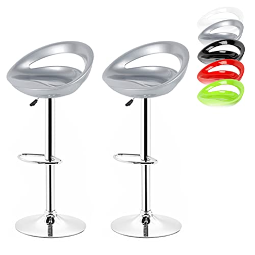Barhocker, verstellbar, 360 °, 2er-Set, mit Rückenlehne und Fußstütze, Metall & ABS, Küchenstühle für Bar, Pub, Esstisch, 43 x 43 x (81 x 101) cm von Generisch