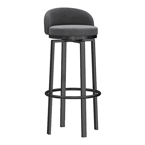 Barhocker 1er Set Frühstück Barhocker mit Rückenlehnen Werkstatt Küche Barhocker Polstersitz Metall Fußstütze Drehbar Samt Barhocker für Zuhause Bar Theke Küche und Inseln Blau von Generisch
