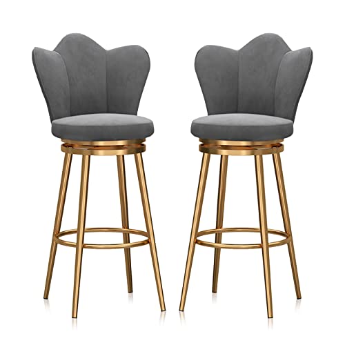 Barhocker 2er Set, 360° Drehstuhl Esszimmerstühle mit Metallbeinen, Moderne Thekenhöhe für Kücheninsel, Grün Barhocker 2er Set, 360° Drehstuhl Esszimmerstühle mit Metallbeinen, Moderne Thekenhöhe für Kücheninsel, Grün von Generisch