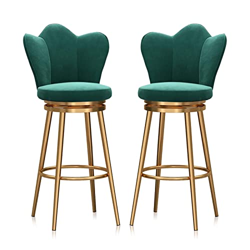 Barhocker 2er Set, 360° Drehstuhl Esszimmerstühle mit Metallbeinen, Moderne Thekenhöhe für Kücheninsel, Grün Barhocker 2er Set, 360° Drehstuhl Esszimmerstühle mit Metallbeinen, Moderne Thekenhöhe für Kücheninsel, Grün von Generisch