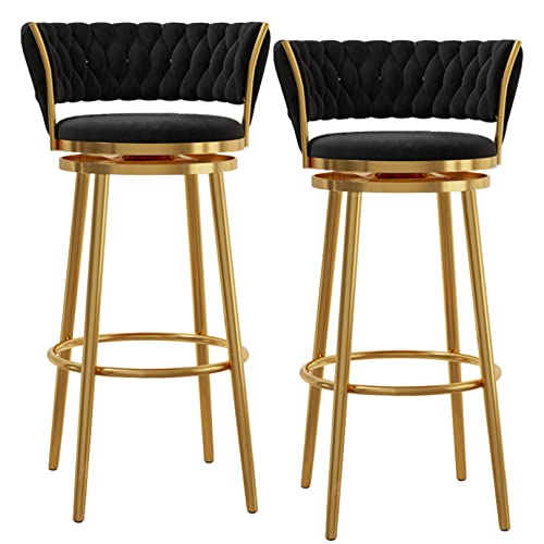Barhocker 2er Set, 360° Drehstuhl Esszimmerstühle mit Metallbeinen, Moderne Thekenhöhe für Kücheninsel, Grün Barhocker 2er Set, 360° Drehstuhl Esszimmerstühle mit Metallbeinen, Moderne Thekenhöhe für Kücheninsel, Grün von Generisch