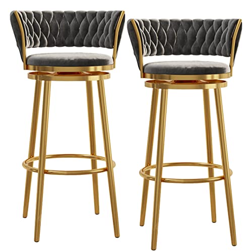 Barhocker 2er Set, 360° Drehstuhl Esszimmerstühle mit Metallbeinen, Moderne Thekenhöhe für Kücheninsel, Grün Barhocker 2er Set, 360° Drehstuhl Esszimmerstühle mit Metallbeinen, Moderne Thekenhöhe für Kücheninsel, Grün von Generisch