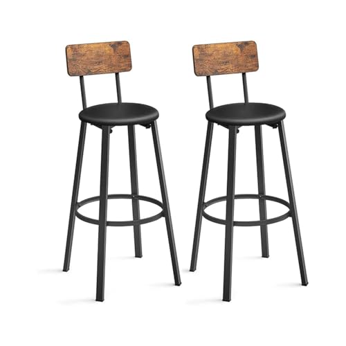 Barhocker 2er Set, PU Polsterstühle mit Rückenlehne und Fußstütze, Thekenhöhe Hocker, Ergonomisches Design für Esszimmer und Küche Barhocker 2er Set, PU Polsterstühle mit Rückenlehne und Fußstütze, Thekenhöhe Hocker, Ergonomisches Design für Esszimmer und Küche von Generisch